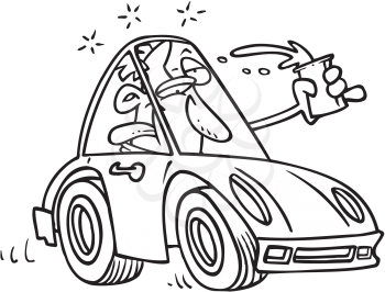 Royalty Free Clipart Image of a Drunk Driver