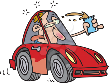 Royalty Free Clipart Image of a Drunk Driver