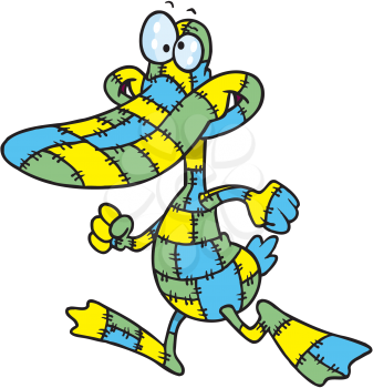Royalty Free Clipart Image of a Patchwork Duck
