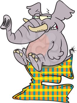 Royalty Free Clipart Image of an Elephant on an E