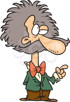 Royalty Free Clipart Image of a Man With Lots of Hair and a Big Moustache