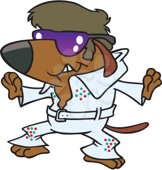 Royalty Free Clipart Image of an Elvis Dog