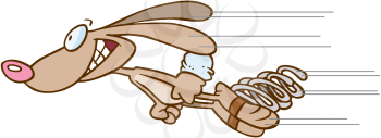 Royalty Free Clipart Image of a Rabbit on Springs