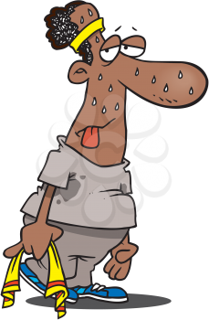 Royalty Free Clipart Image of a Sweaty Man