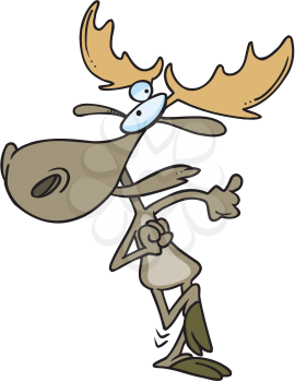 Royalty Free Clipart Image of a Moose Ready to Make an Exit