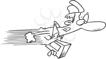 Royalty Free Clipart Image of a Man Moving Fast