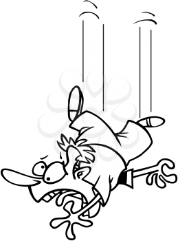 Royalty Free Clipart Image of a Man Falling