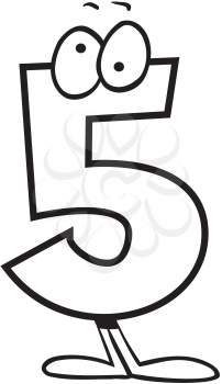 Royalty Free Clipart Image of the Number Five
