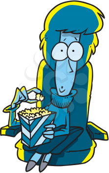 Royalty Free Clipart Image of a Woman at the Theatre