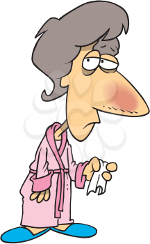 Royalty Free Clipart Image of a Sick Woman