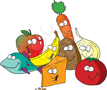 Royalty Free Clipart Image of Various Food