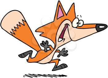 Royalty Free Clipart Image of a Running Fox