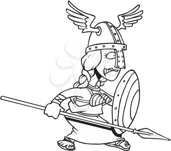 Royalty Free Clipart Image of a Viking Woman