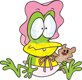 Royalty Free Clipart Image of a Frog Baby