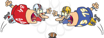 Royalty Free Clipart Image of a Fumble in a Football Game