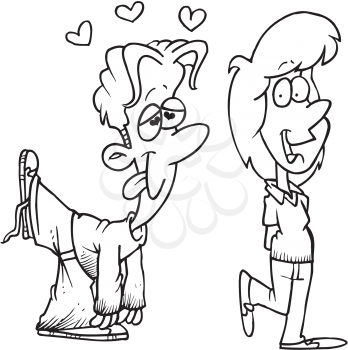 Royalty Free Clipart Image of a Man in Love With a Woman