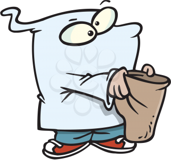 Royalty Free Clipart Image of a Boy in a Ghost Costume