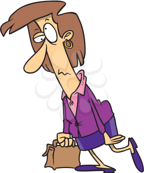 Royalty Free Clipart Image of a Depressed Woman