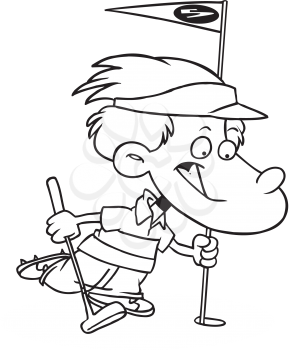Royalty Free Clipart Image of a Young Golfer