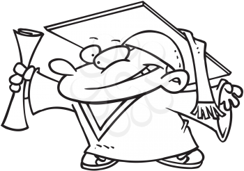Royalty Free Clipart Image of a Graduating Tyke