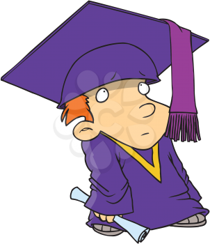 Royalty Free Clipart Image of a Little Boy Graduating
