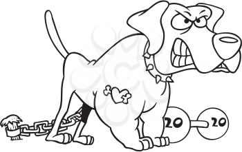 Royalty Free Clipart Image of a Guard Dog