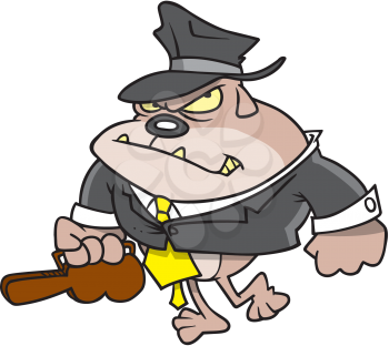 Royalty Free Clipart Image of a Gangster Bulldog