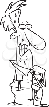 Royalty Free Clipart Image of a Nervous Man