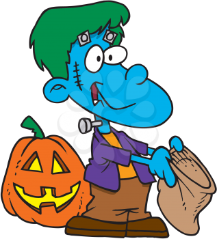 Royalty Free Clipart Image of a Trick-or-Treater