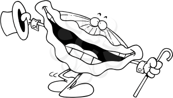 Royalty Free Clipart Image of a Happy Clam