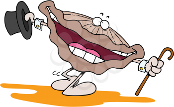 Royalty Free Clipart Image of a Happy Clam