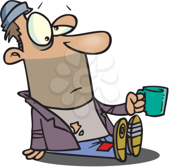 Royalty Free Clipart Image of a Beggar