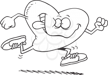 Royalty Free Clipart Image of a Running Heart
