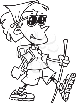 Royalty Free Clipart Image of a Female Hiker