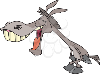 Royalty Free Clipart Image of a Laughing Donkey