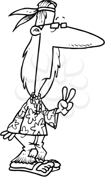 Royalty Free Clipart Image of a Hippie