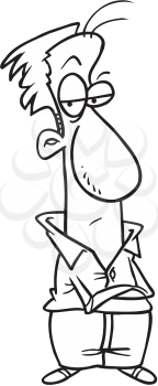 Royalty Free Clipart Image of a Bored Man