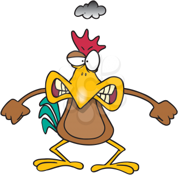 Royalty Free Clipart Image of an Angry Chicken