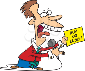 Royalty Free Clipart Image of a Man Doing an Infomercial