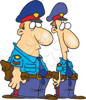 Royalty Free Clipart Image of Two Policemen