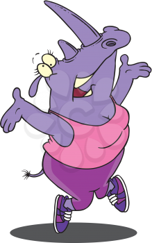 Royalty Free Clipart Image of a Jazz Dancing Rhino