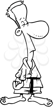 Royalty Free Clipart Image of a Man in a Judo Outfit