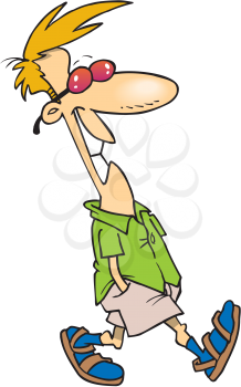 Royalty Free Clipart Image of a Man in Summer Clothes