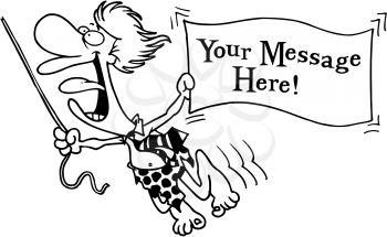 Royalty Free Clipart Image of a Tarzan With a Message