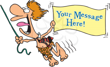 Royalty Free Clipart Image of Tarzan With a Message