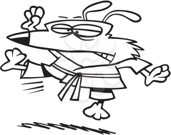 Royalty Free Clipart Image of a Karate Dog