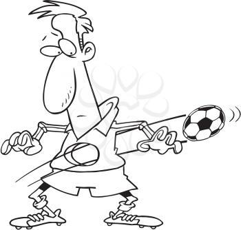 Royalty Free Clipart Image of a Ball Going Through a Soccer Goalie