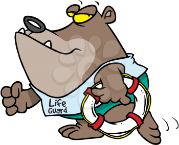Royalty Free Clipart Image of a Lifeguard Bear