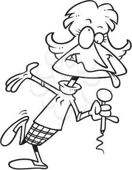 Royalty Free Clipart Image of a Comedienne
