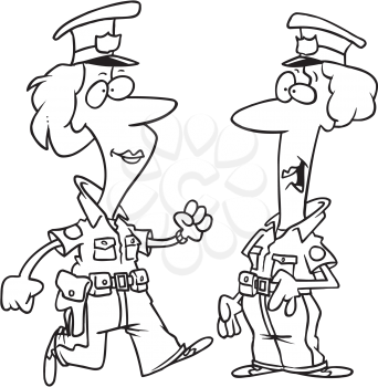 Royalty Free Clipart Image of Two Female Police Officers